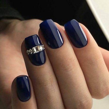 Navy Blue Acrylic Nails