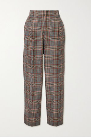 Gray Checked tweed tapered pants | See By Chloé | NET-A-PORTER