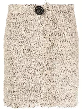 Lanvin frayed-edge Tweed Skirt - Farfetch