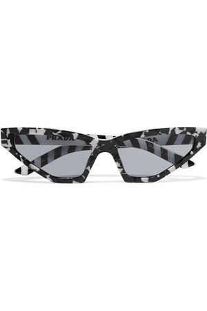 Prada | Cat-eye marbled acetate sunglasses | NET-A-PORTER.COM