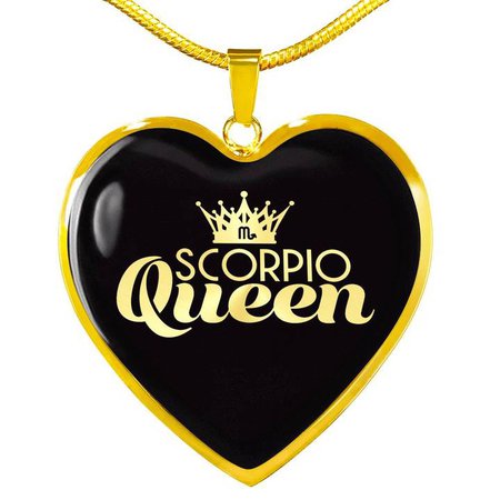 Scorpio Queen Heart Necklace - Zodiac Gal
