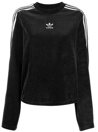 Black Adidas Velvet Logo Sweater | Farfetch.com