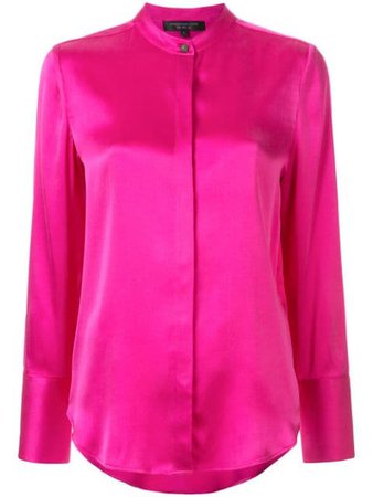 Shanghai Tang Jewel Button Sandwashed Shirt V2WRB073RA Pink | Farfetch