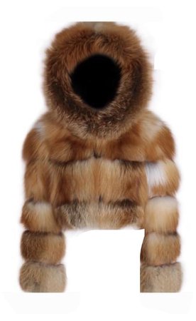 Hooded Crop Red Fox Fur Jacket