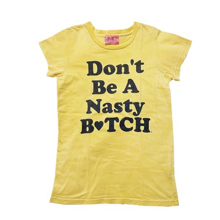 juicy couture y2k dont be a nasty bitch yellow baby tee shirt