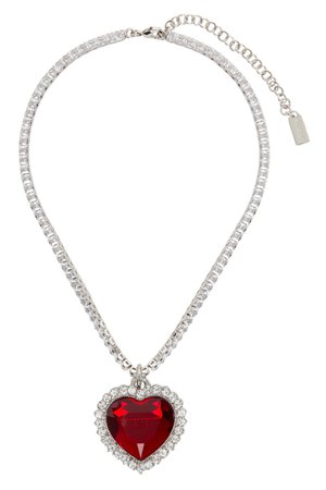VETEMENTS

Silver & Red Crystal Heart Necklace