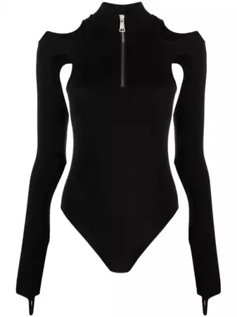 ANDREĀDAMO Sculpted Jersey cut-out Bodysuit - Farfetch