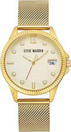Amazon.com: Steve Madden Unisex Date Function Mesh Bracelet Watch : Clothing, Shoes & Jewelry