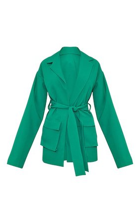 Emerald Green Belted Utilty Blazer | PLT