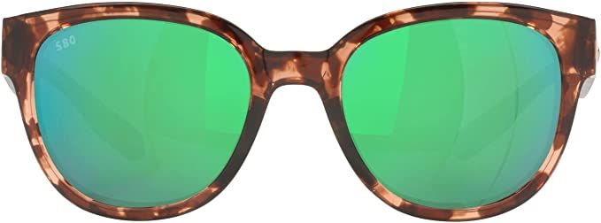 Amazon.com: Costa Del Mar Women's Salina Rectangular Sunglasses, Coral Tortoise/Polarized Green Mirrored 580G, 53 mm : Clothing, Shoes & Jewelry