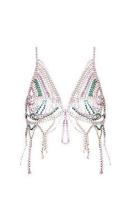 AREA | Crystal Butterfly Net Top