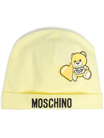 yellow moschino baby beanie