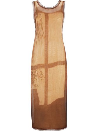 Shop brown Fendi tie-dye open knit detail dress with Express Delivery - Farfetch
