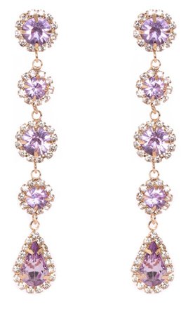 Gold / Purple Dangle earrings