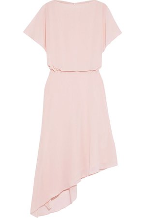 Pastel pink Lily asymmetric gathered crepe dress | Sale up to 70% off | THE OUTNET | IRIS & INK | THE OUTNET