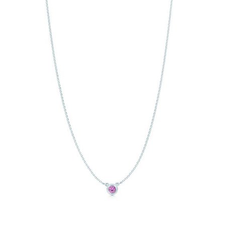 Elsa Peretti™ Color by the Yard pendant in silver with a pink sapphire. | Tiffany & Co.