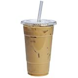 Amazon.com: [100 Sets - 16 oz.] Plastic Cups With Flat Lids: Kitchen & Dining