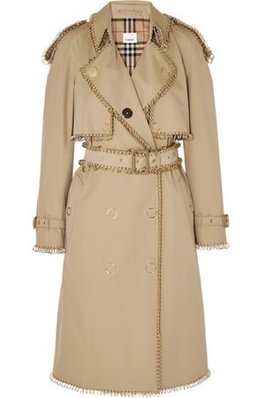 Burberry | Embellished cotton-gabardine trench coat | NET-A-PORTER.COM