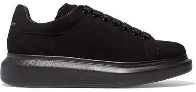Suede Exaggerated-sole Sneakers - Black