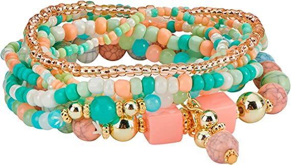 Amazon.com: Yovico Bohemian stretch bracelet color bracelet free adjustable bracelet stackable bracelet multicolor handmade bracelet gift bracelet (Color B): Clothing, Shoes & Jewelry