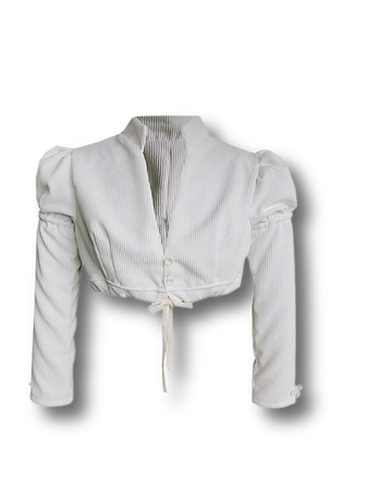 white HappyStory High Waist Blouse Regency Spencer for Women Jane Austen Costume Short Jacket