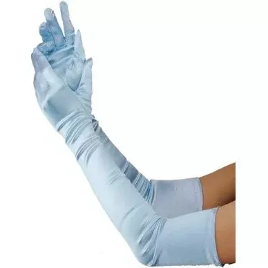 elbow length blue gloves