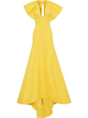 Shop yellow Oscar de la Renta oversize bow-detail gown with Express Delivery - Farfetch