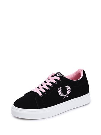 Lace Up Embroidered Sneakers