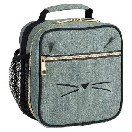 The Emily & Meritt Denim Kitty Classic Lunch Bag | PBteen