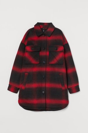 Shirt Jacket - Black/red - Ladies | H&M US
