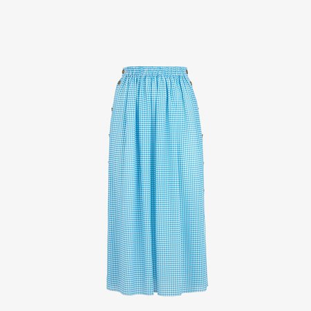 Vichy motif silk skirt - SKIRT | Fendi