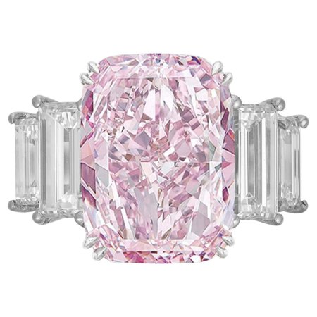 GIA Certified 7 Carat Purplish Pink Diamond Ring For Sale at 1stDibs