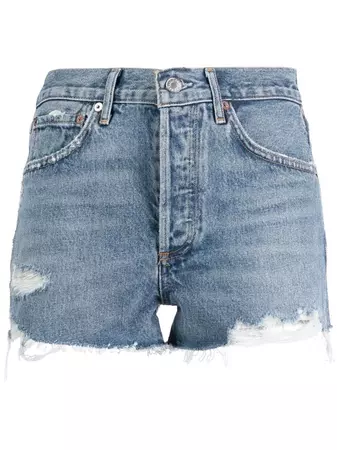AGOLDE Distressed Denim Shorts - Farfetch