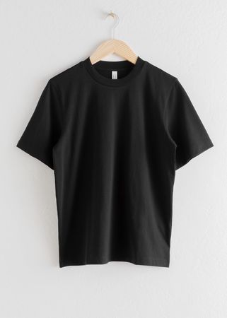 Boxy Organic Cotton Tee - Black - Tops & T-shirts - & Other Stories
