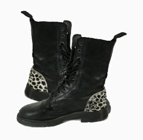 leopard heel boots