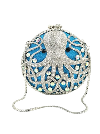 rhinestone crystal octopus purse bag
