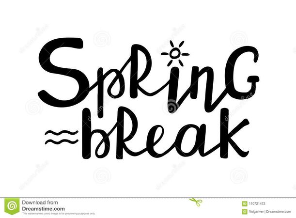 Spring Break. Handwritten Modern Brush Lettering. Hand Drawn Design Elements. Vector Illustration. Stock Vector - Illustration of handwriting, graphic: 110721472