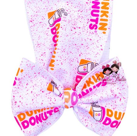 Dunkin Donuts/ Head wrap bow / Clip on bow /Bow on nylon / | Etsy