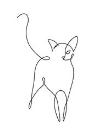 Cat Line Art Drawing (JI EUN)