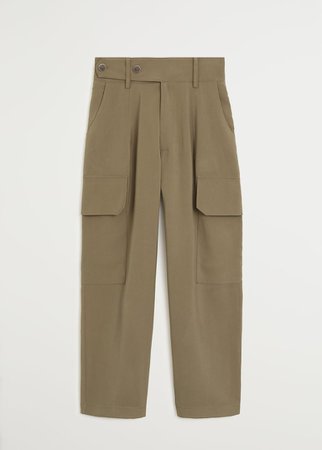 Flowy cargo trousers - Women | Mango USA green