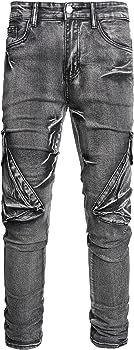 Cargo Jeans for Men - Skinny Jeans Stretch Grey Ripped Pants Denim - Pantalones De Hombre Ripped Jeans for Men Slim Fit Skinny Jean Pants Stretch Distressed Tapered Leg, Grey 6605, Size 40 at Amazon Men’s Clothing store