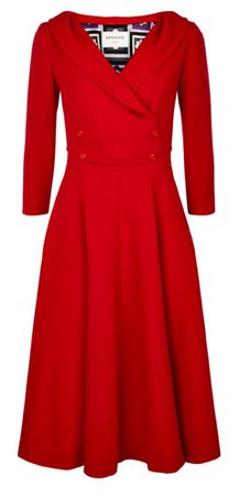 eponine double-breasted red coat dress