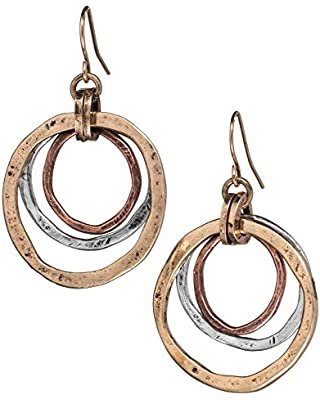 Amazon.com: ANDPAI Handmade Unique Bohemian Tribal Hoop Spiral Earring Vintage Gold Silver Geometry Dangle Drop Earrings for Women Girls (Brown): Clothing, Shoes & Jewelry