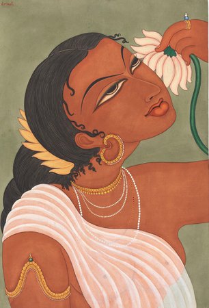 Woman with Lotus by Simrati