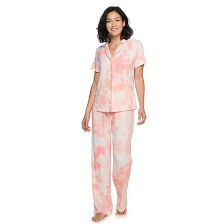 Women's Sonoma Goods For Life® Truly Soft Short Sleeve Pajama Shirt & Pajama Pants Sleep Set