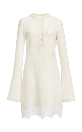 Lace Hem Wool Jersey Dress By Chloé | Moda Operandi