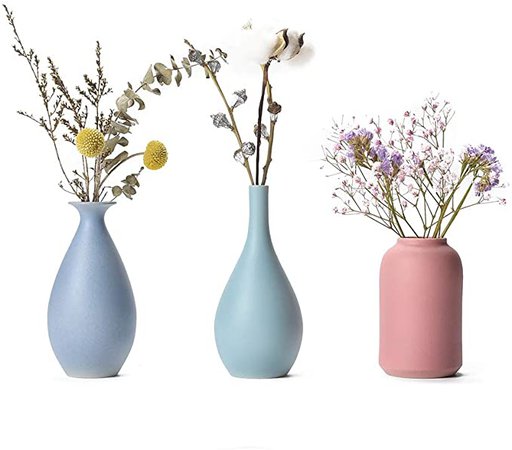 Amazon.com: Colorful Ceramic Flower Vase Set of 3, Elegant Decorative Flower Vase for Home Decor Living Room, Home, Office,Table and Wedding,Centerpieces and Events.: Home & Kitchen