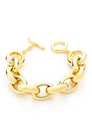 Rivka Friedman 18K Yellow Gold Clad Polished Rolo Link Bracelet