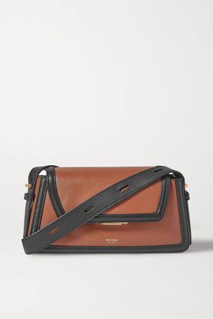 Tan Camille two-tone leather shoulder bag | Oroton | NET-A-PORTER
