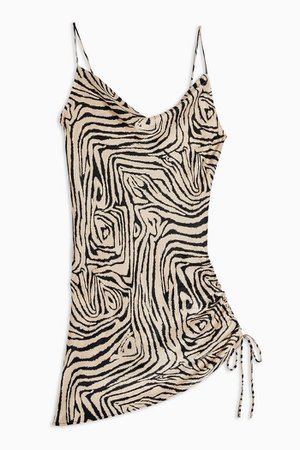 Animal Print Ruched Slip Dress | Topshop